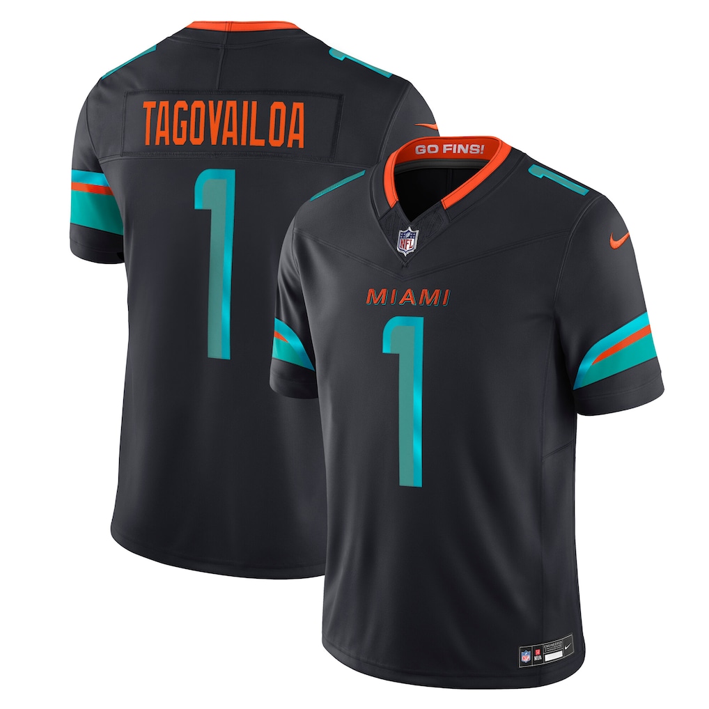 Men's Tua Tagovailoa Pitch Blue Miami Dolphins 2025 Rivalries Collection Limited Jersey