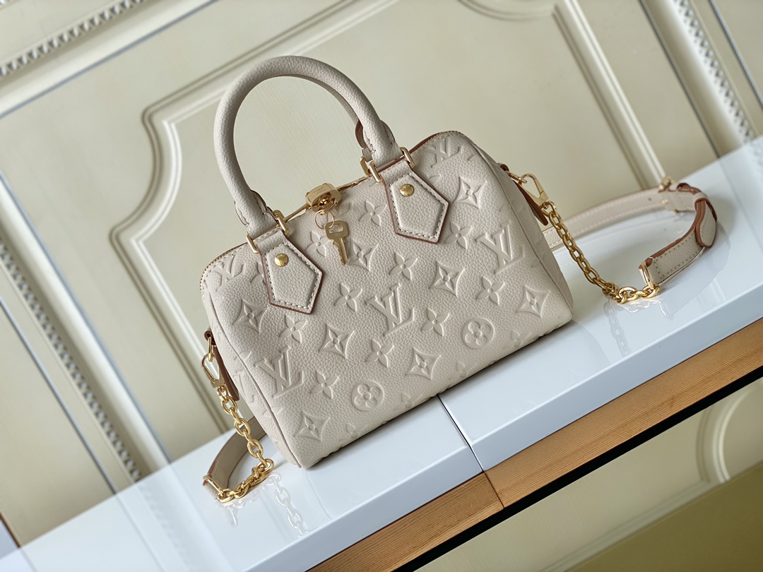 TOP Louis Vuitton LV Speedy Bandouliere  20 Handbag 20.5 x 13.5 x 12 cm - White