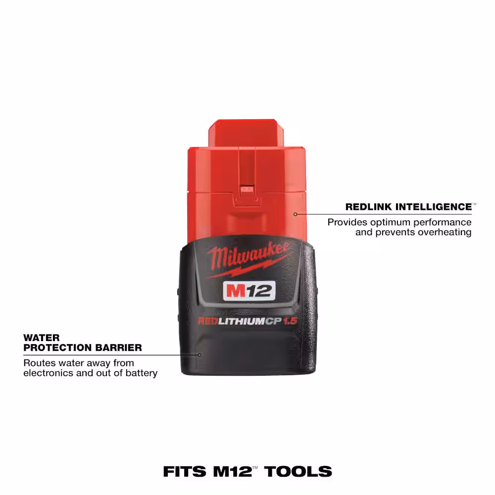 M12 12-Volt 1.5 Ah Lithium-Ion Compact Battery Pack (2-Pack)