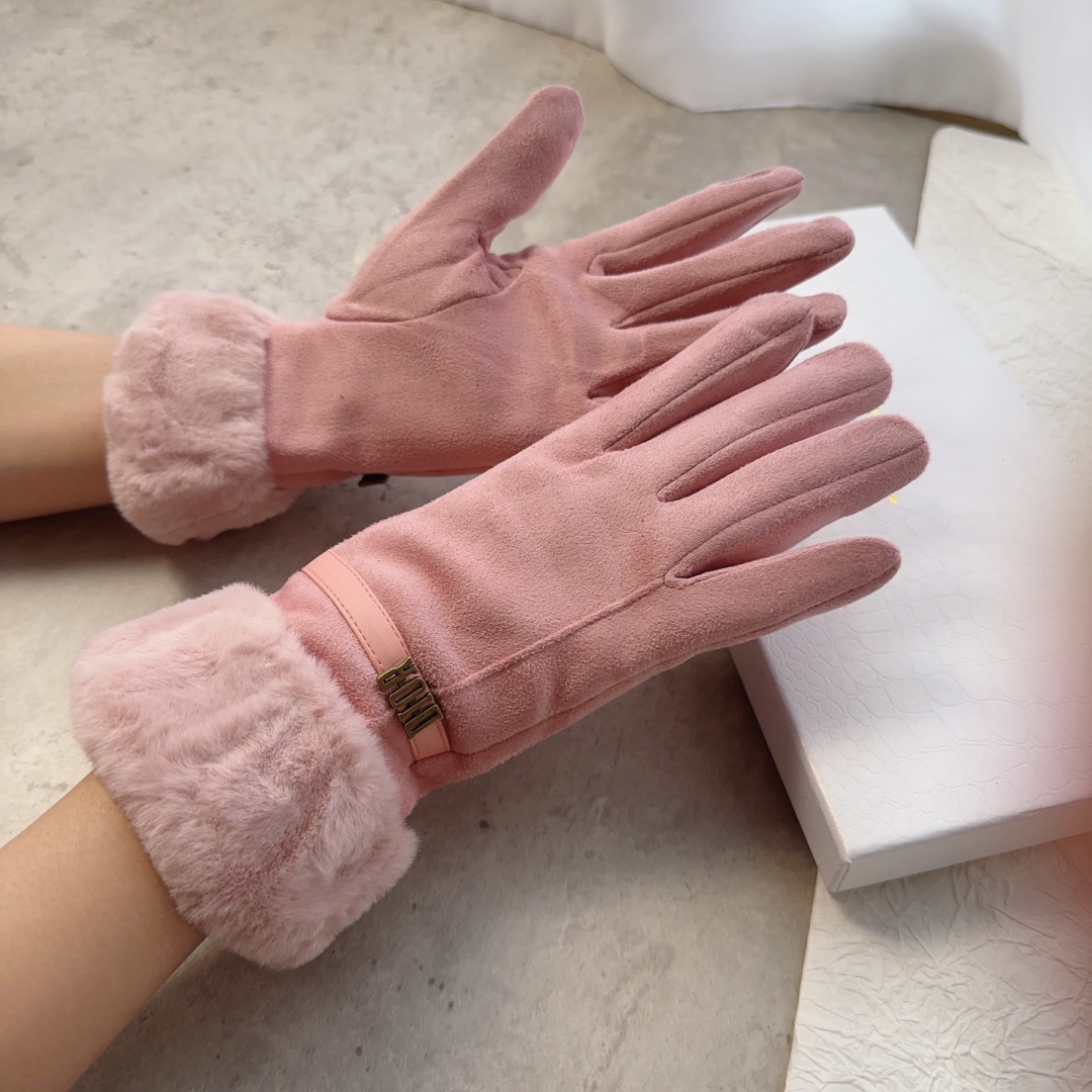 Top Christian Dior Dior One Size Fits All Women's Gloves - Pink