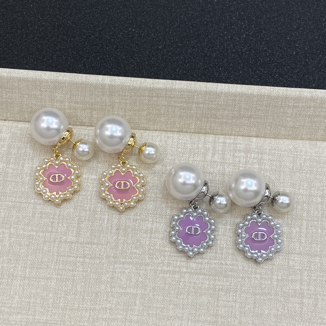 TOP Christian Dior Earrings with Pearl - 2 Color