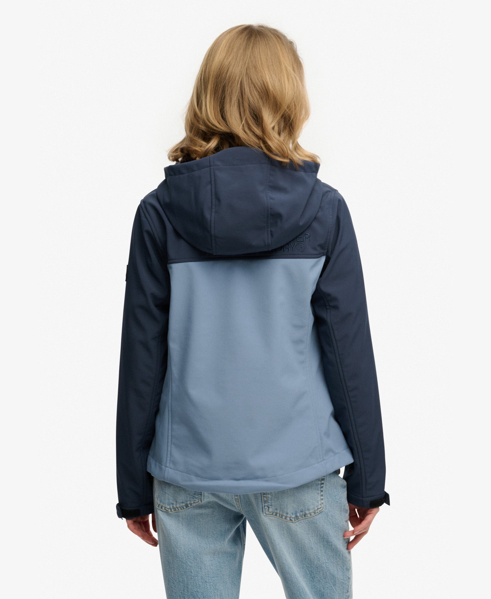 Hooded Colourblock Trekker Jacket | Lauren Navy/Tidal Blue