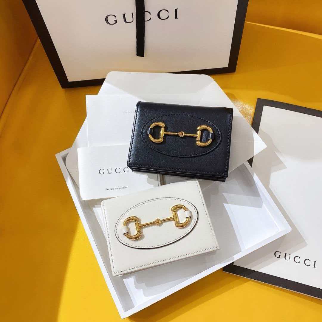 TOP GUCCI Horsebit Compact Folding Wallet - 2 Colors