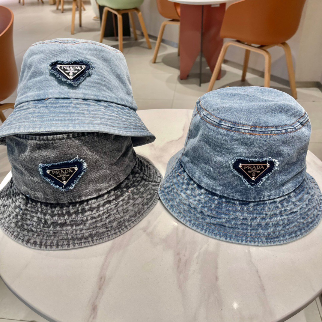 TOP PRADA Denim Fisherman Hat - 3 Color