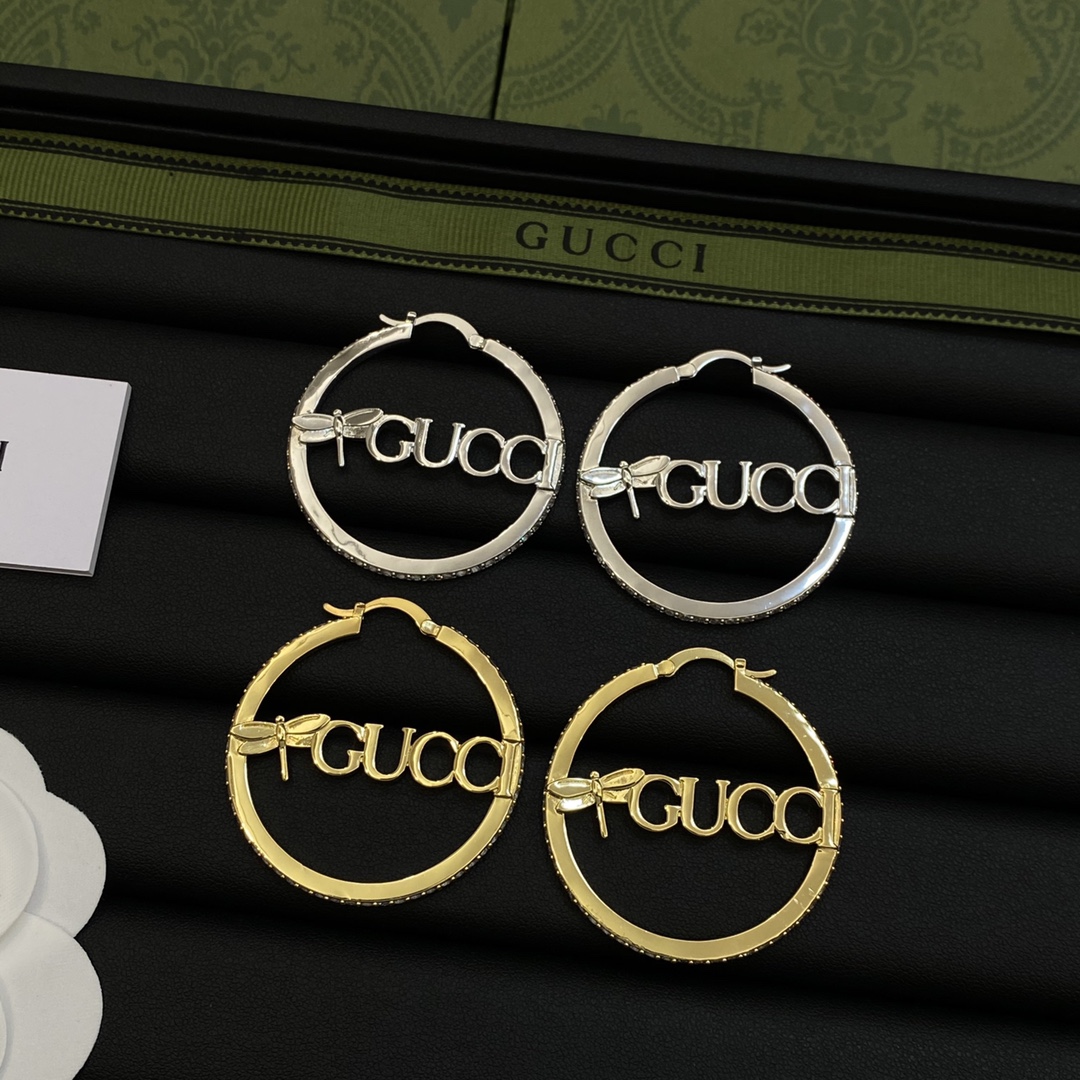 TOP GUCCI Earrings with Dragonfly - 2 Color