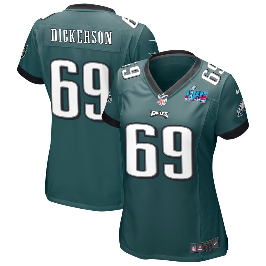 Landon Dickerson Philadelphia Eagles  Women's Super Bowl LVII Game Jersey - Midnight Green