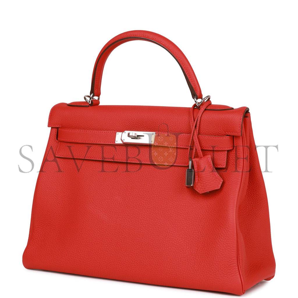 HERMES KELLY 32 TOGO PALLADIUM HARDWARE (32*23*10.5cm)