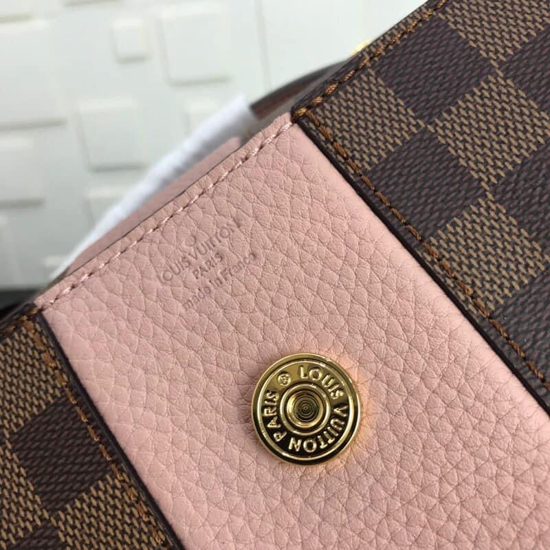 TOP Louis Vuitton LV L*V Magnolia Damier Ebene Canvas Bond Street 17× 24×9 cm - Pink