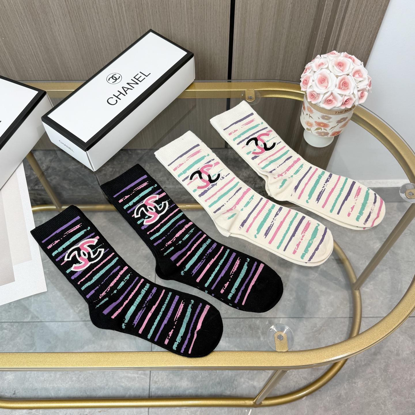 TOP CHANEL Socks - 4 Pieces as a Set