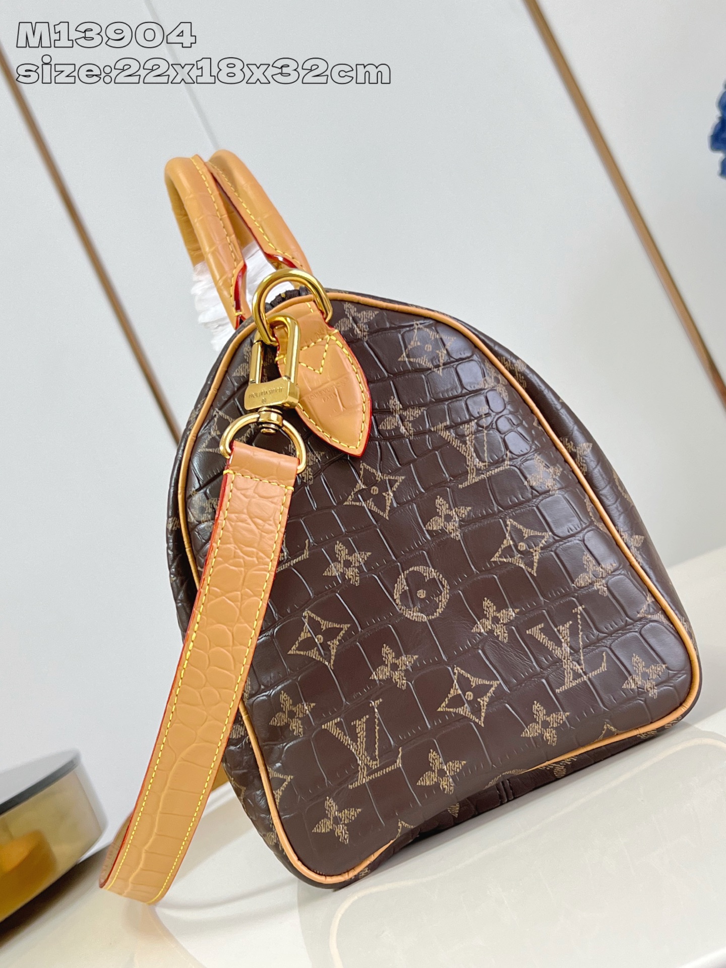 TOP Louis Vuitton LV Speedy 30 Bandoulière Bag Crocodile Pattern 22.5 x 18 x 32cm - Monogram