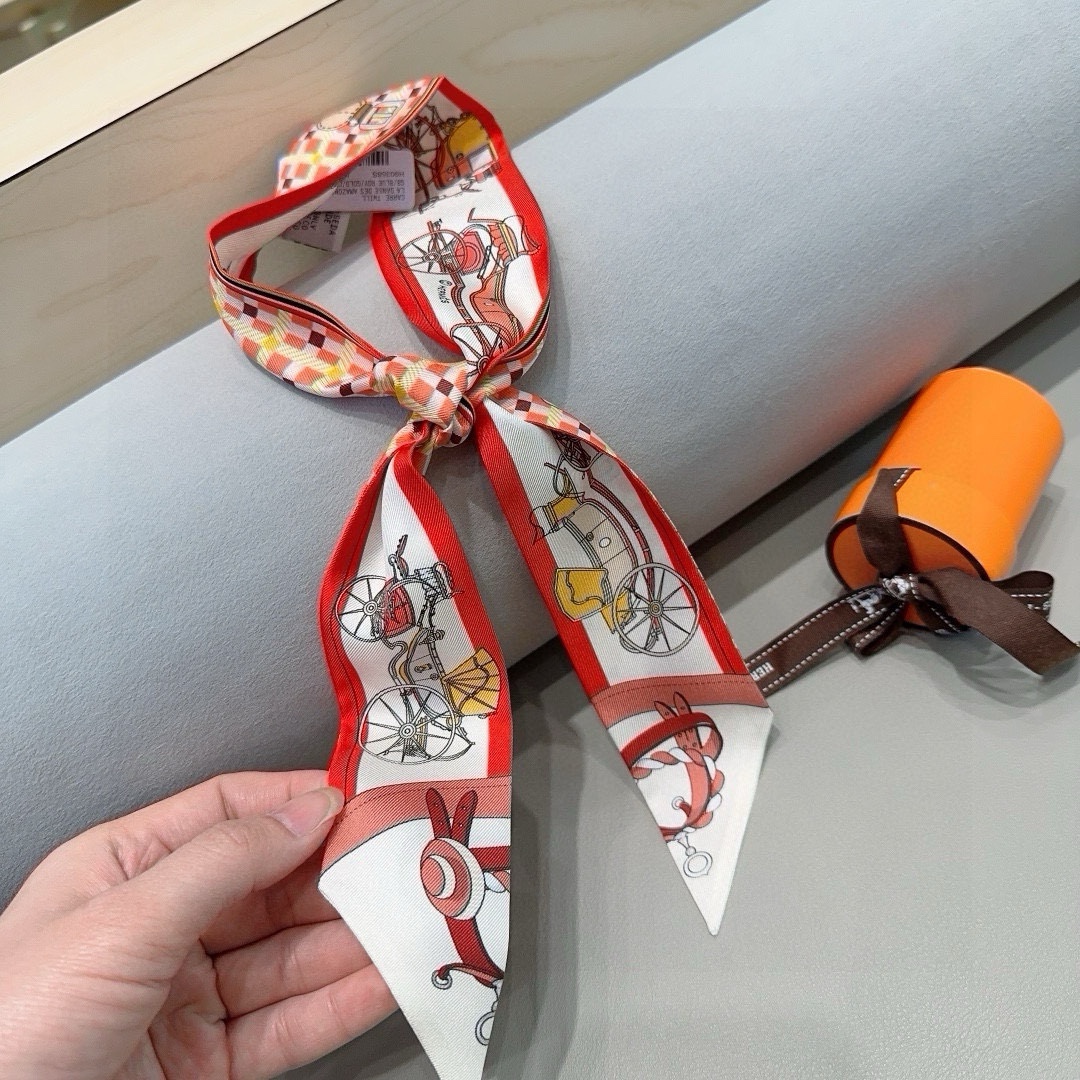 TOP HERMES Twilly Scarf 90 x 6 cm - 6 Colours