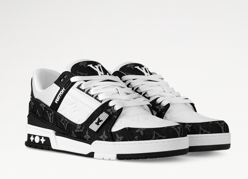 TOP Louis Vuitton LV Sneakers Cow Leather - White and Black