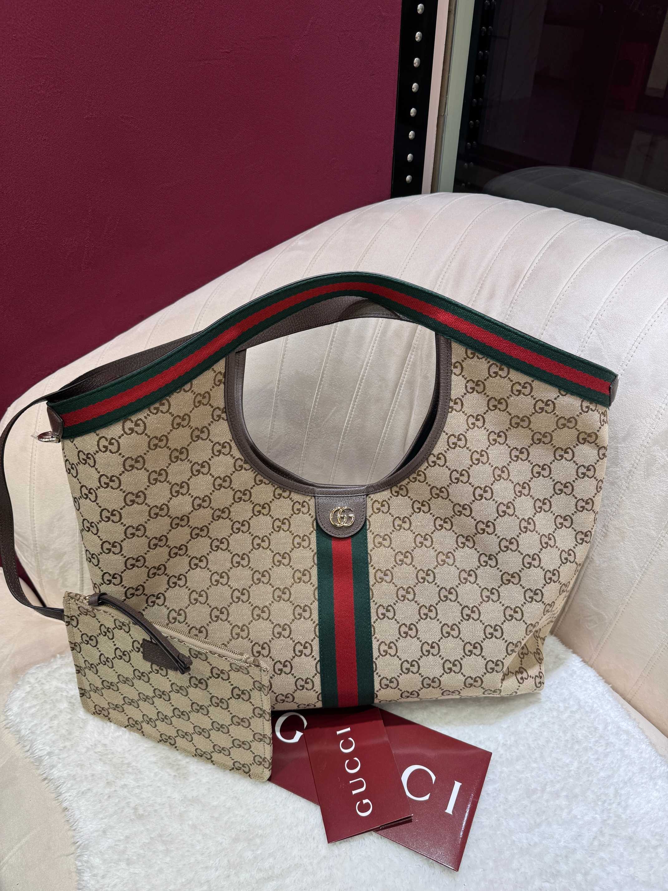 TOP GUCCI Giglio Tote Bags 60 x 47 x 16 cm - Brown