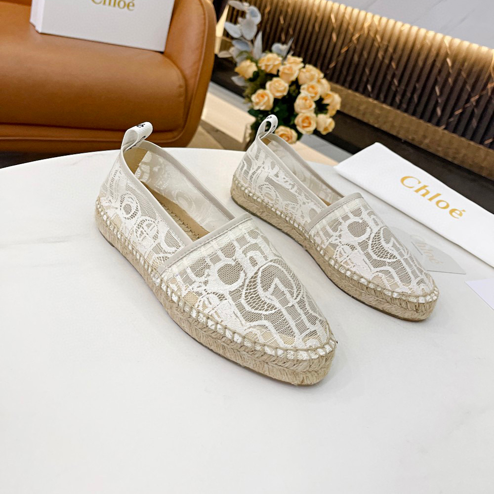 Chloe Woven Straw Stylish Casual Flats Shoes Sandal (Replica)