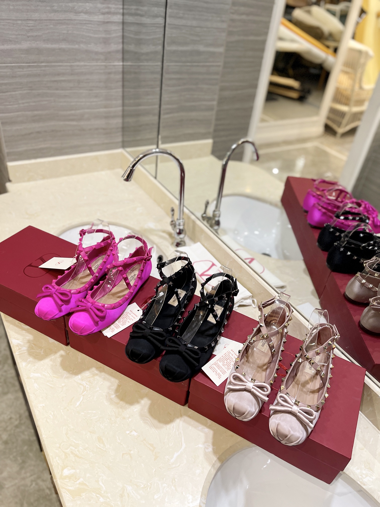 TOP VALENTINO Butterfly Decorated Ballet Shoes - Three Colors