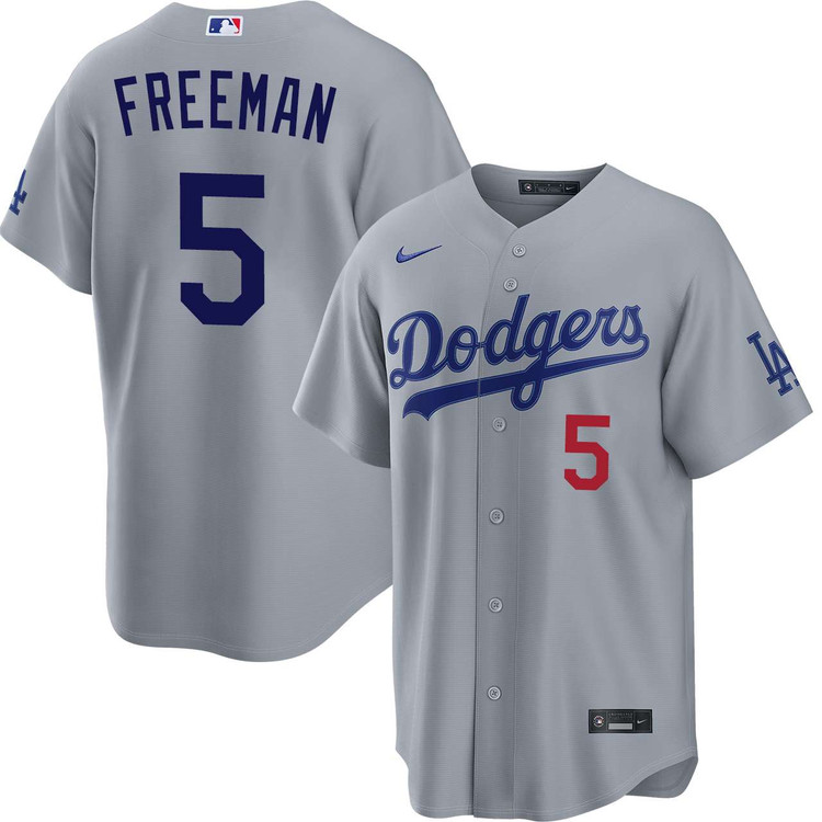 Los Angeles Dodgers 5# Dodgers Freddie Freeman Royal Grey Jersey