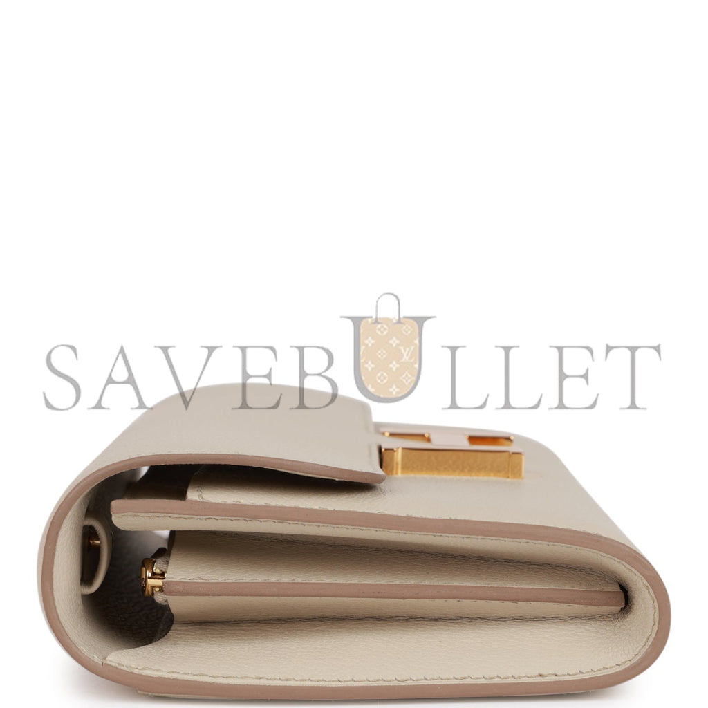 HERMES CONSTANCE WALLET TO GO BETON EVERCOLOR GOLD HARDWARE (20*11*4cm)