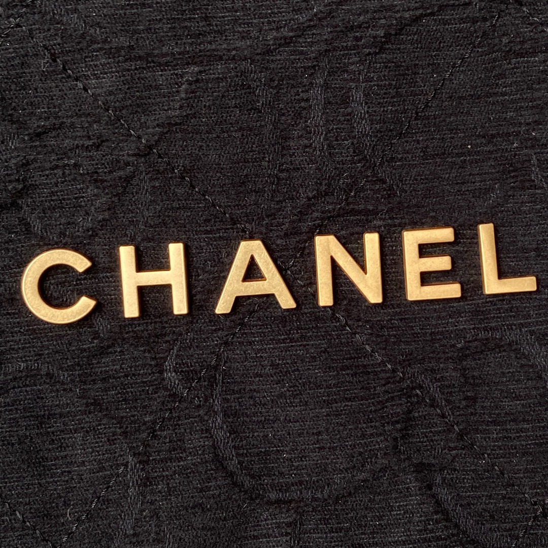 TOP CHANEL 22 velvet Shopping Bag 39×42×8 cm - Black