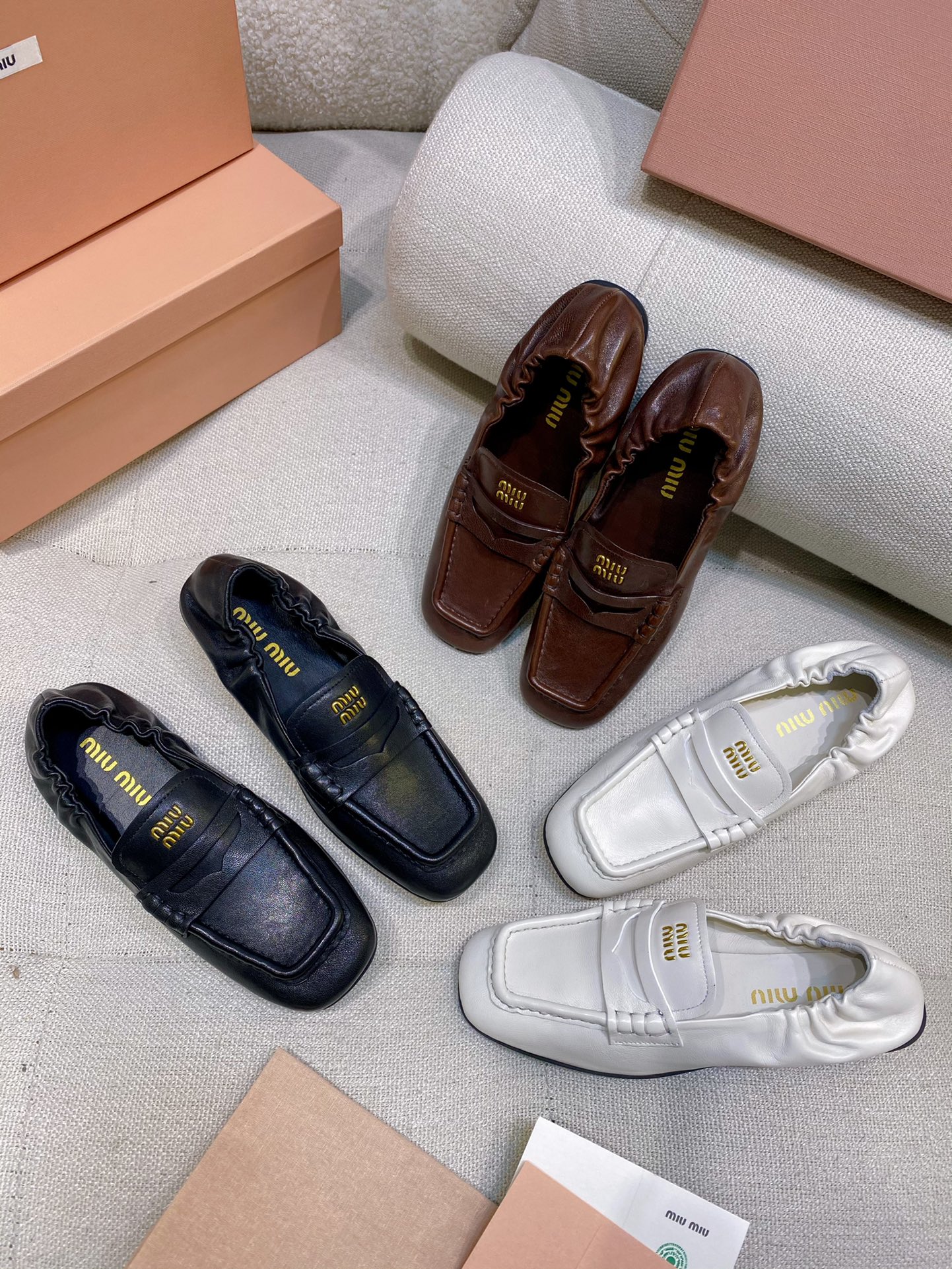 TOP Miu Miu Flat Loafers Sheepskin - 3 Color