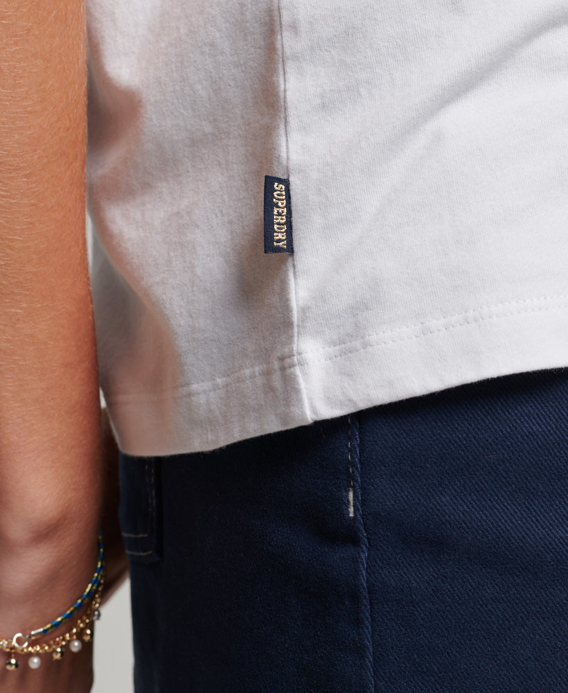 Vintage Logo Scripted College Tee | Optic