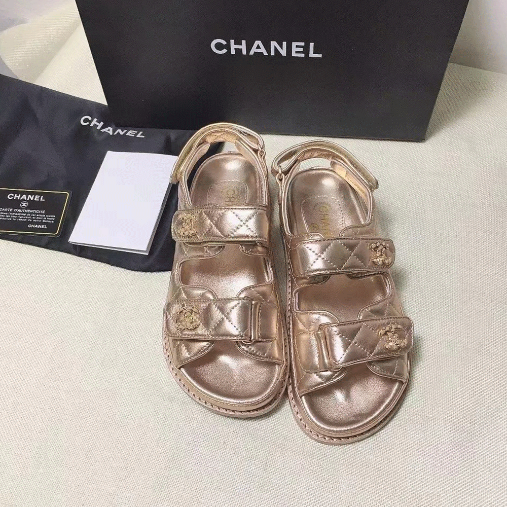 Chanel  Flat Velcro sandals Slide（Replica）