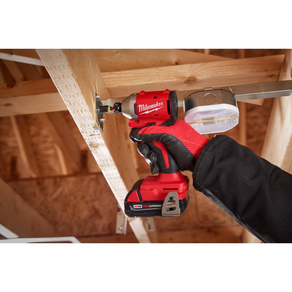 M18 18V Lithium-Ion Brushless Cordless Compact Drill/Impact Combo Kit (2-Tool) w/(2) 2.0 Ah Batteries w/5.0 Ah Battery