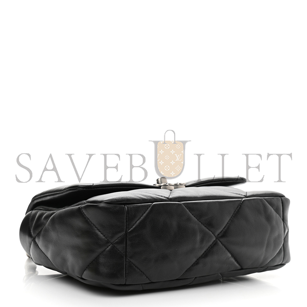 CHANEL MASTER LAMBSKIN QUILTED 19 FLAP BLACK (30*20*10cm)