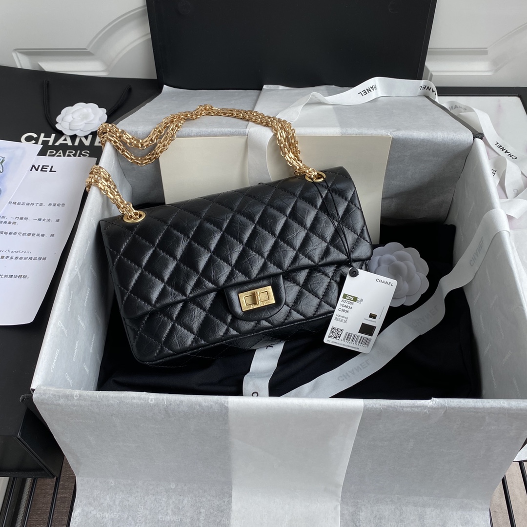 TOP CHANEL 2.55 Reissue Flap Bag Small 24cm - Black - SHW & GHW