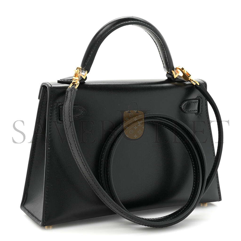 HERMÈS BOX MINI KELLY II SELLIER BLACK (19*12*5.5cm)