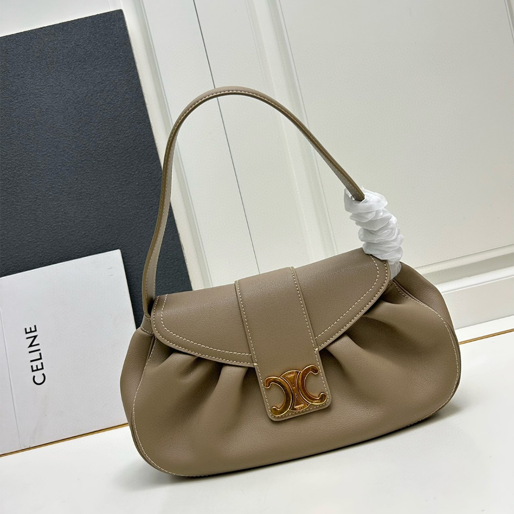 Celine Pebbled Leather Shoulder Bag(Replica)