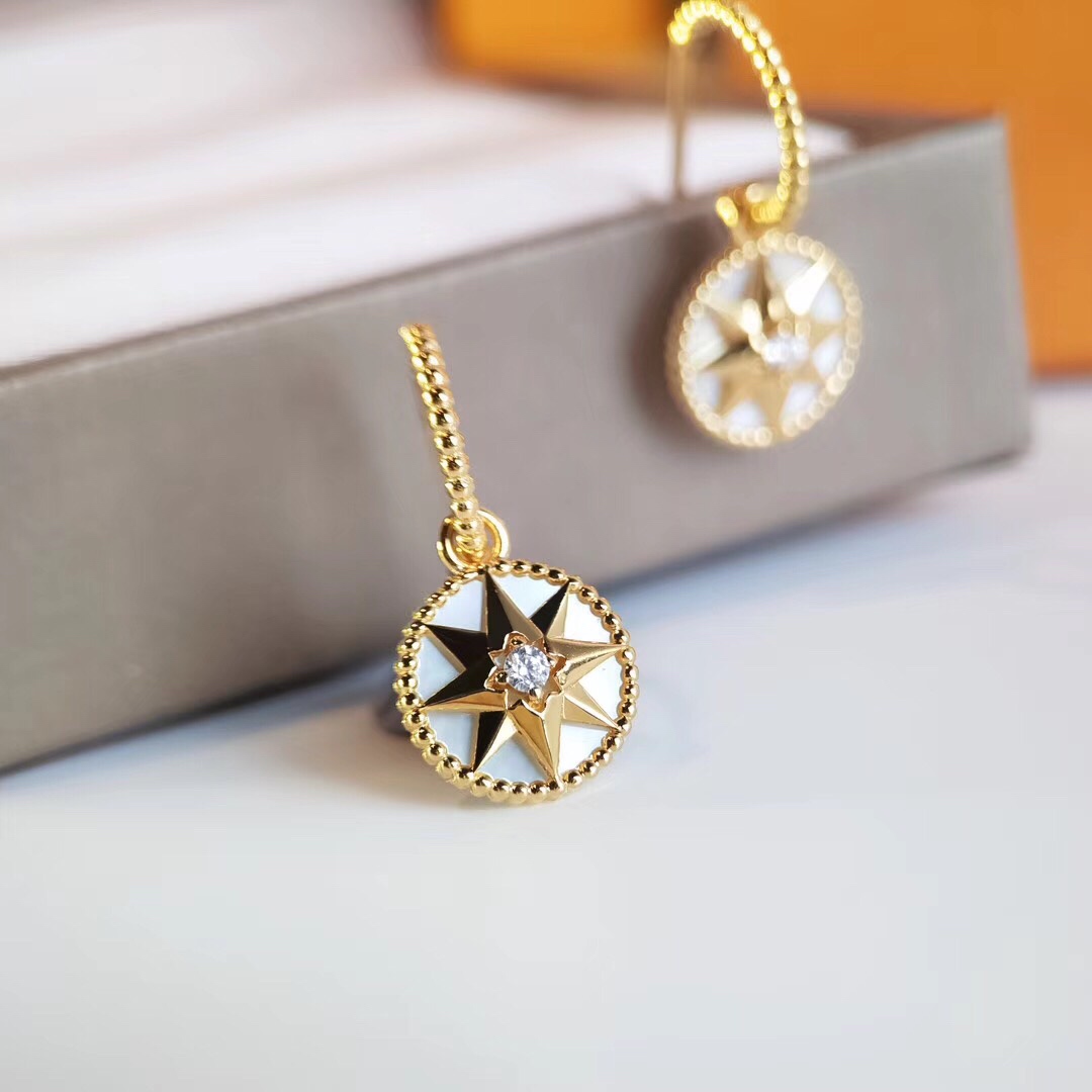 TOP Christian Dior Compass Earrings - Gold