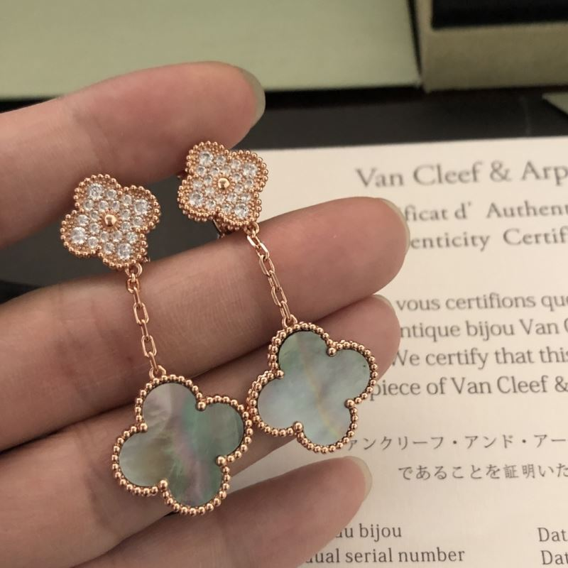 Van Cleef & Arpels Vca Four-Leaf Clover Earrings Pendant