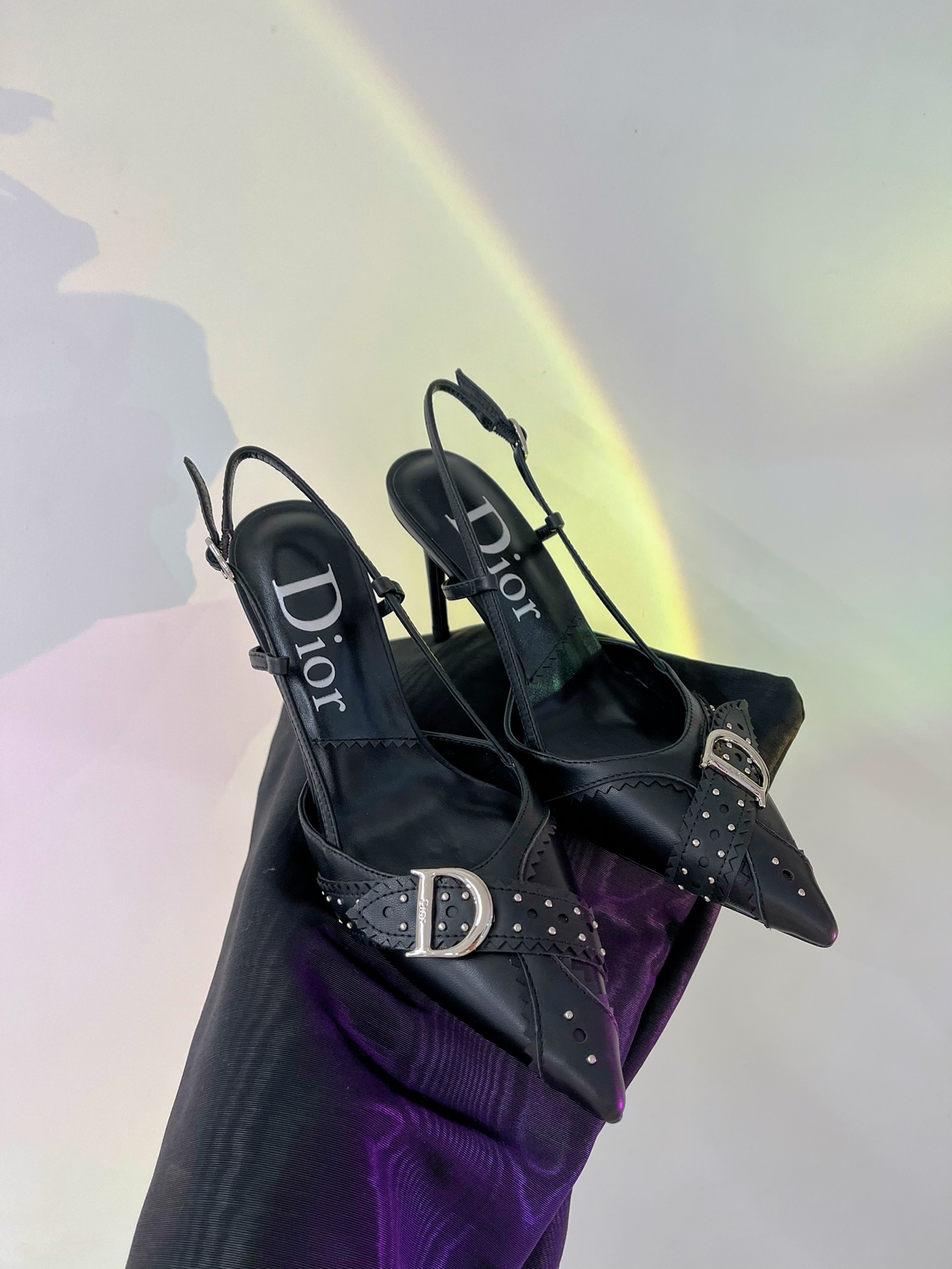 TOP Christian Dior Cowhide High Heels - Black/White