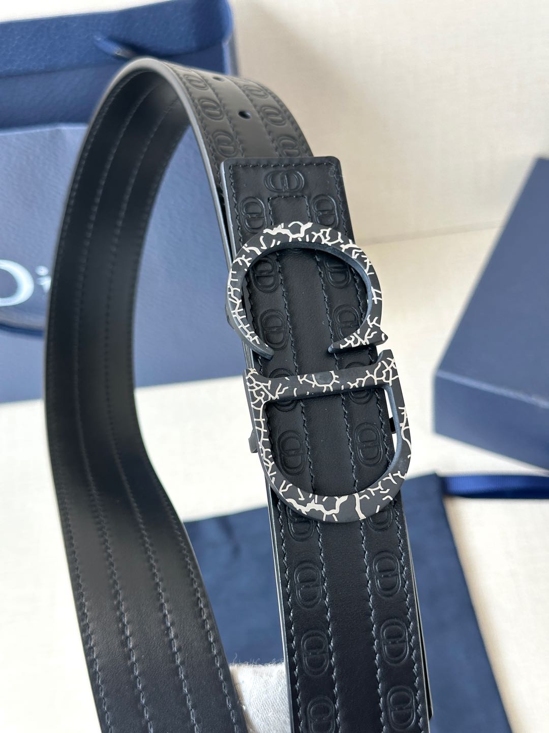 TOP Christian Dior Reversible Belt Calfskin - 3.5cm