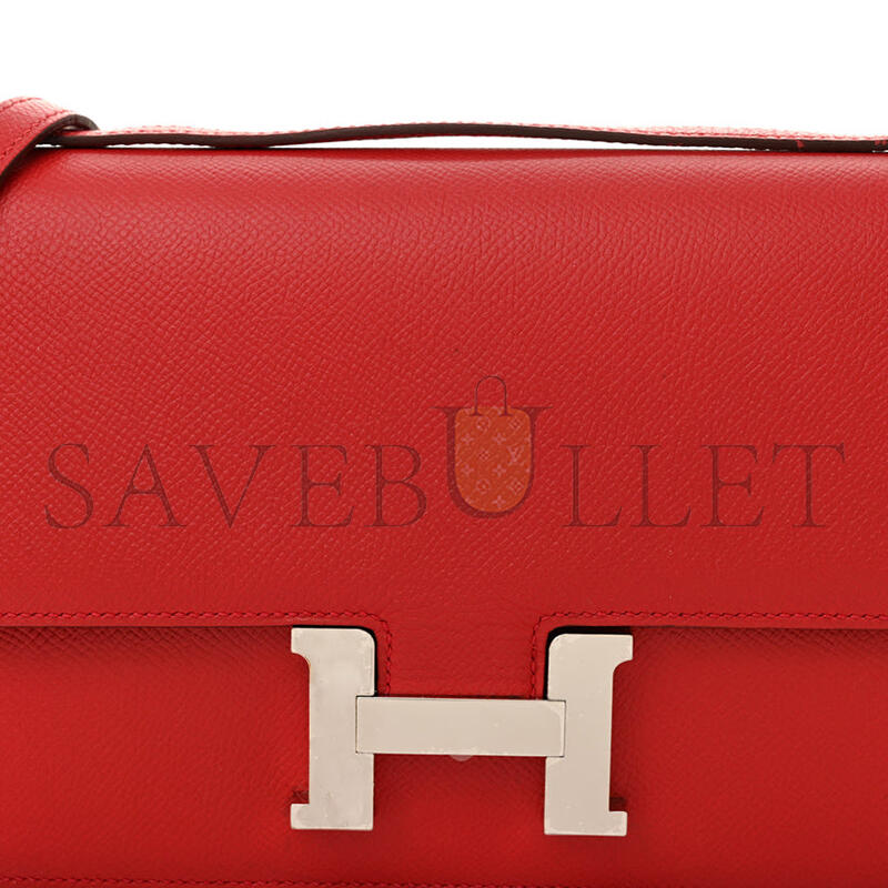 HERMES EPSOM CONSTANCE ELAN 25 ROUGE CASAQUE (25*15*4cm)