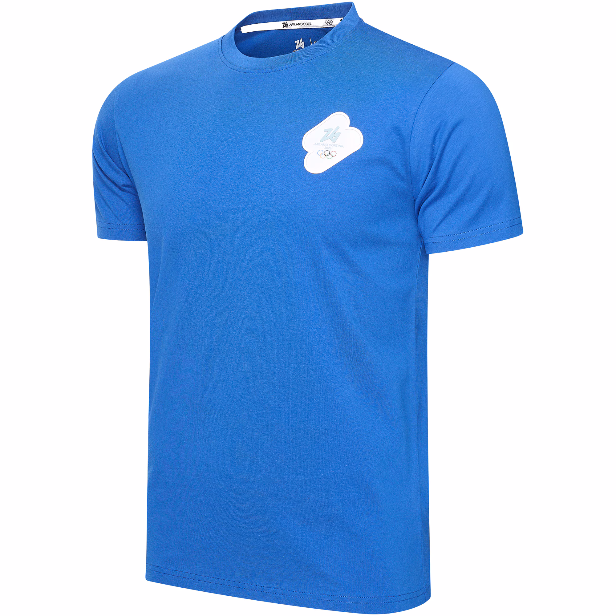 Milano Cortina 2026 Olympics Rubber Badge Logo T-Shirt -Blue