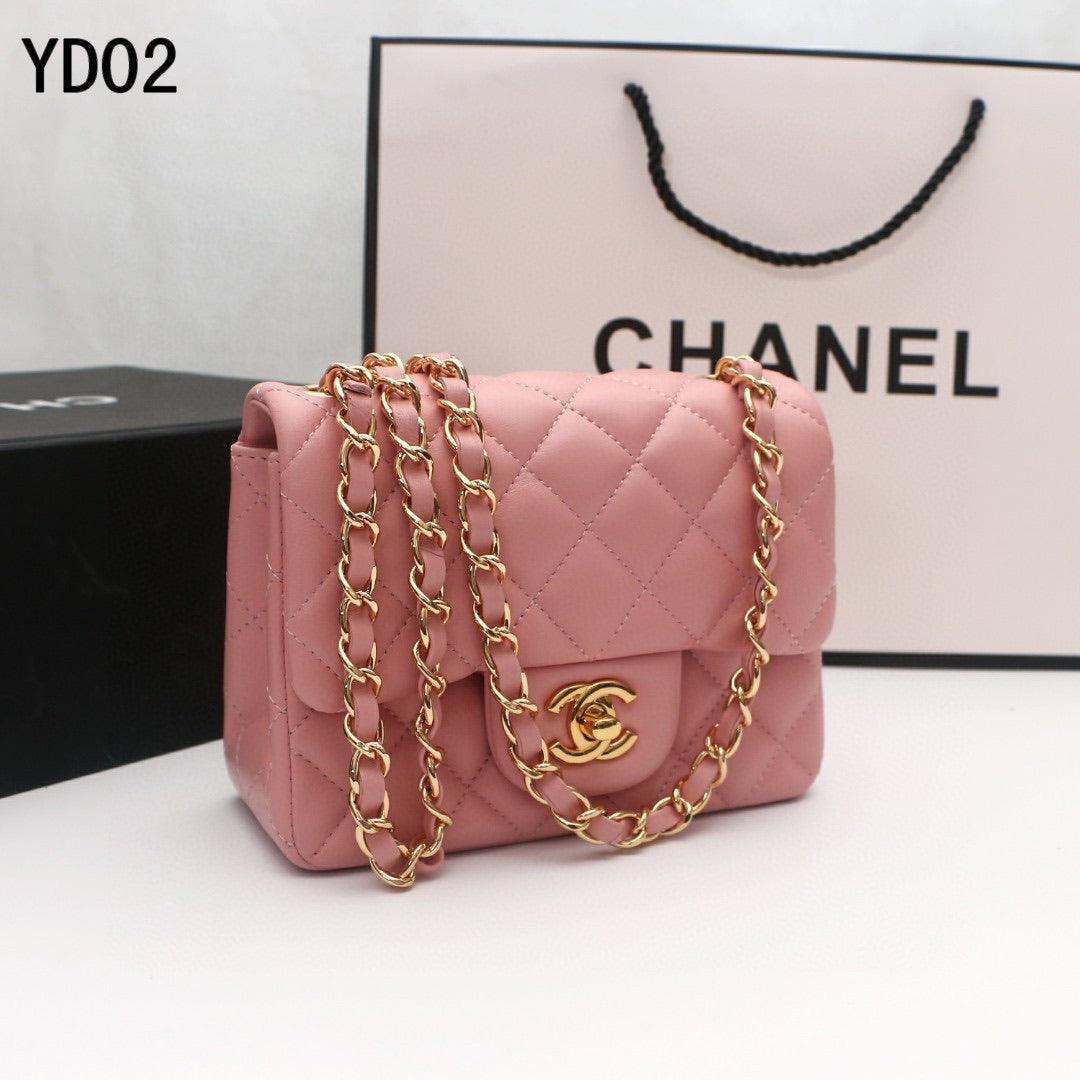 TOP CHANEL Classic Flap Bag Lambskin Mini 20cm - Dusty Pink