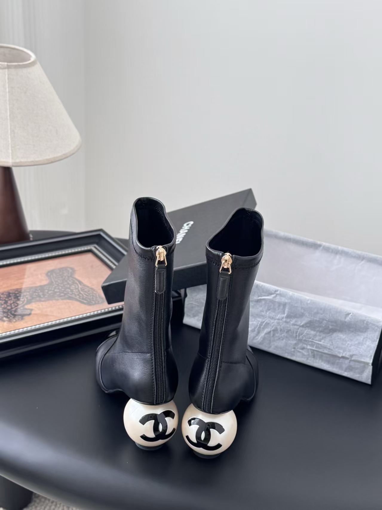 TOP CHANEL CC Mid-Calf Boots Lambskin - 2 Colour