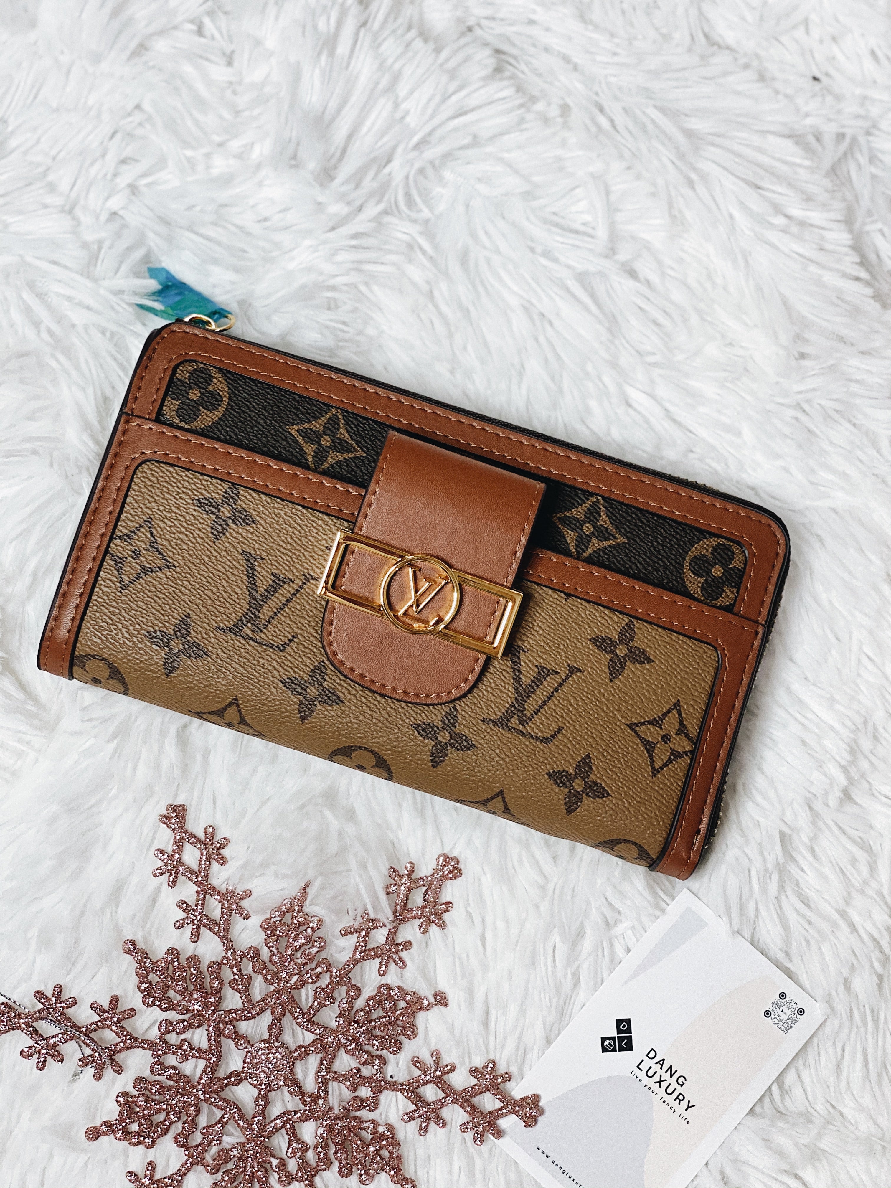 TOP Louis Vuitton LV LV Zippy Dauphine Monogram Canvas 19.5/11.5/2cm-Brown