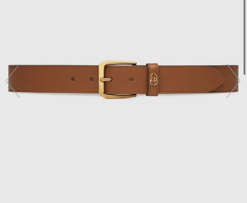 TOP GUCCI Adopting Double - Sided Imported Plain Belt - 3.5cm - Brown