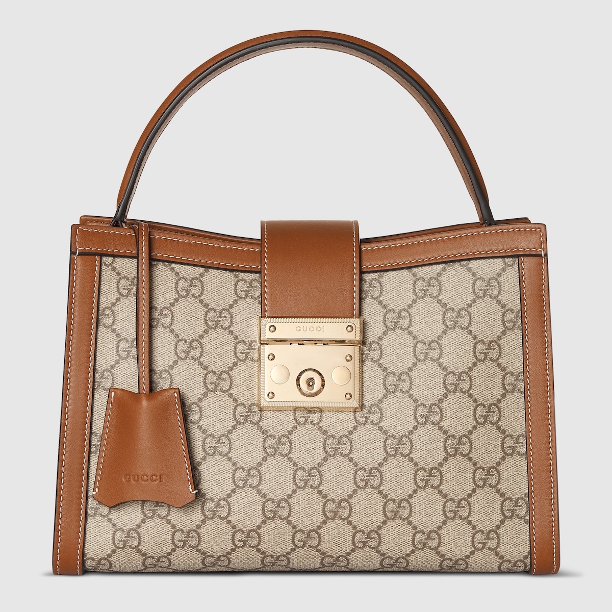 TOP GUCCI  Padlock Chain Tote Bag 31 x 21 x 11 cm /25.5 x 17.5 x 10 cm -Brown