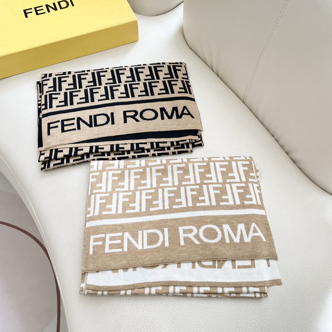 TOP FENDI FF  Cashmere Scarf 32 x 180 cm - 2 Colors