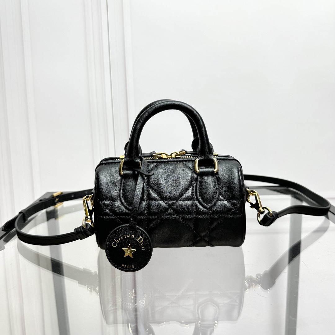 TOP Christian Dior Groove 16/20/25 Bag Calfskin 16.5x10x8cm/20.5x13.5x12cm/25x19x16cm - Black