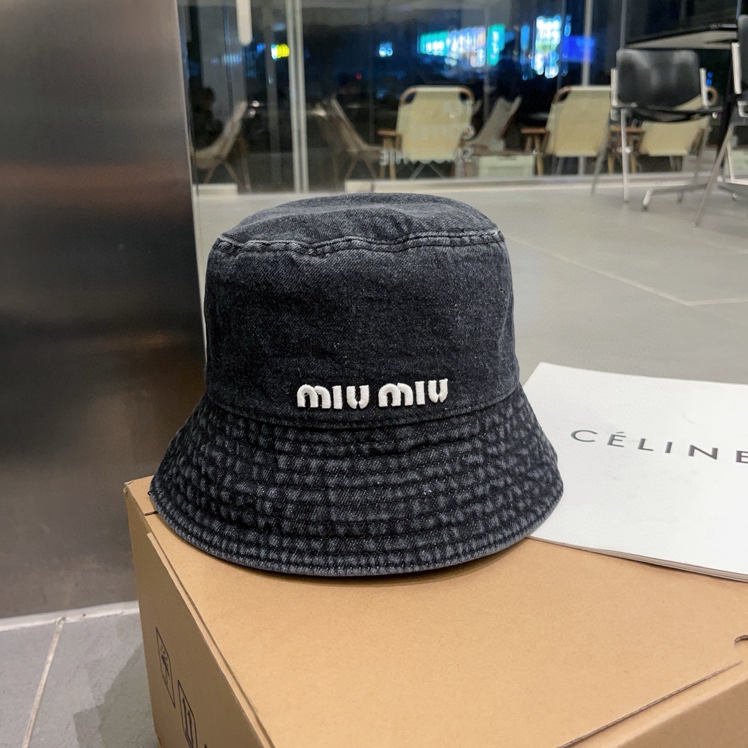TOP Miu Miu Denim Fisherman Hat - 2 Colors