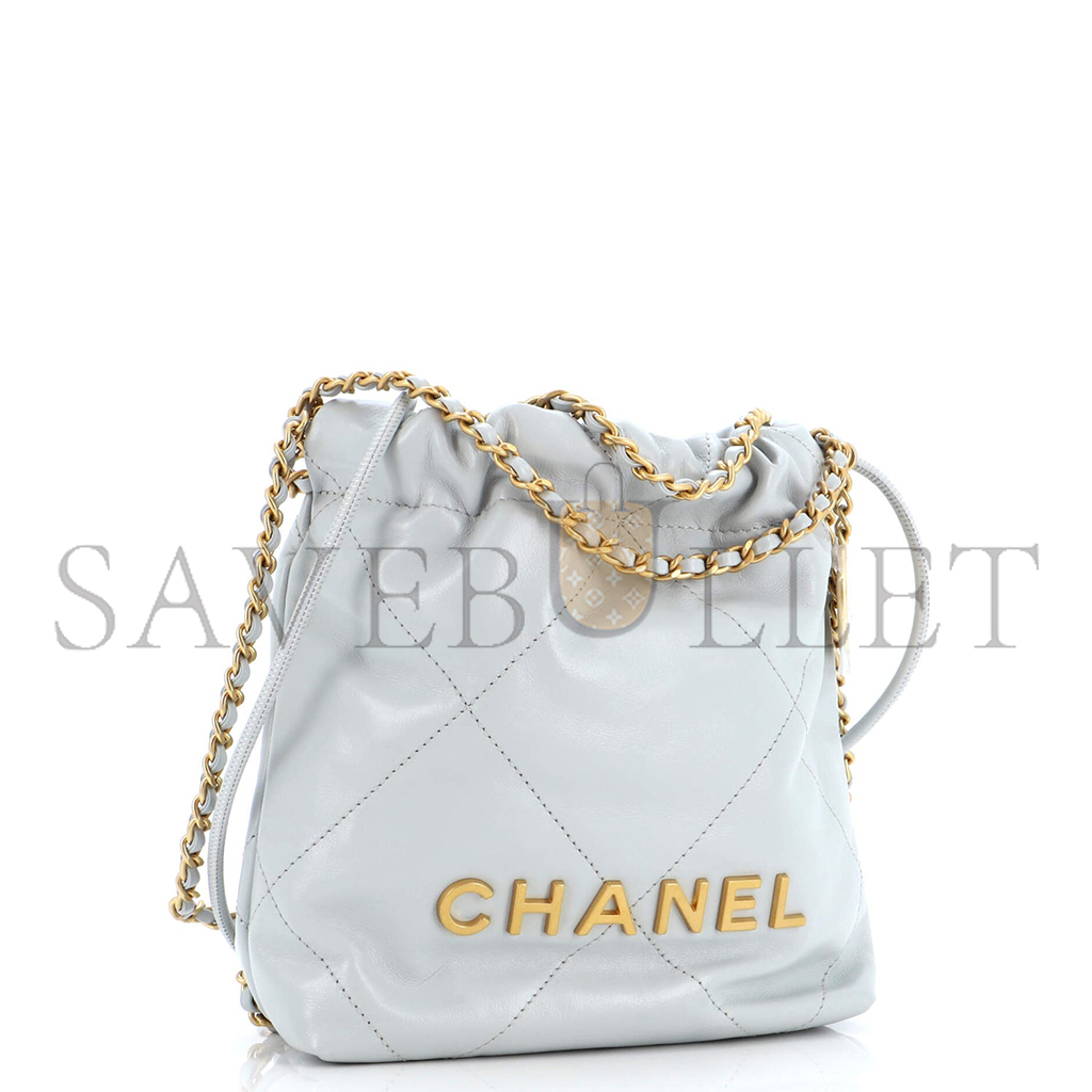 CHANEL MASTER 22 CHAIN HOBO QUILTED CALFSKIN MINI (20*19*6cm)