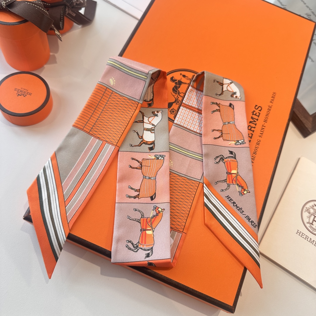 TOP HERMES Twilly Scarf 86 x 5 cm - 3 Colours