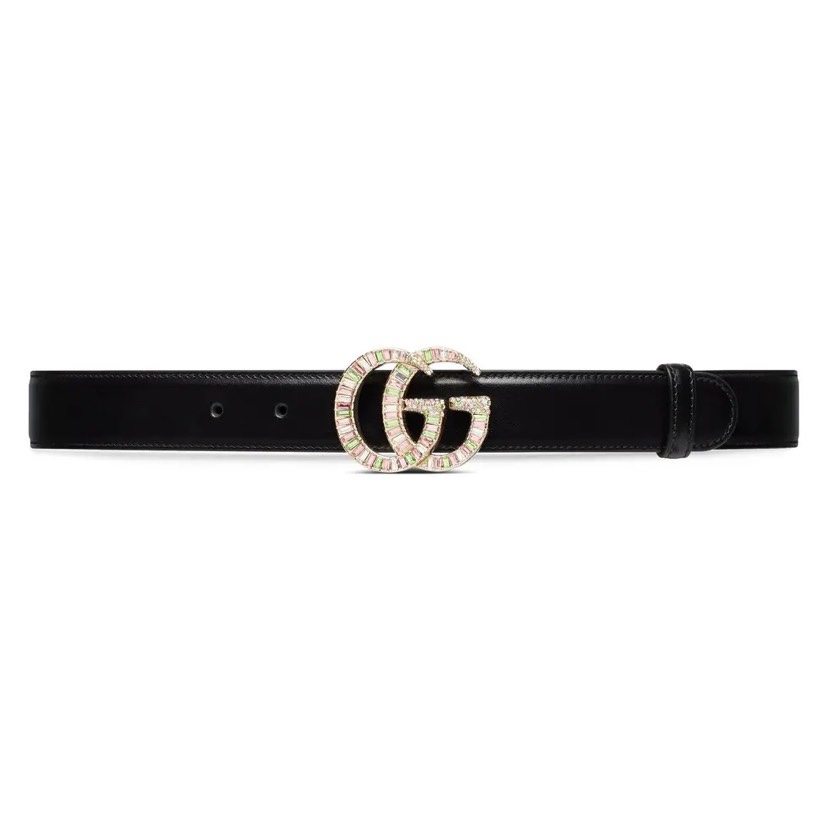 TOP GUCCI Classic Leather Belt - Black - 3.0cm