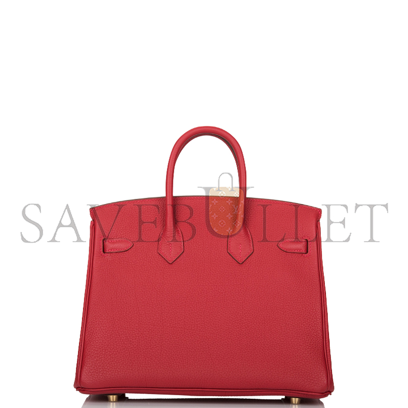 HERMÈS BIRKIN 25 TOGO ROUGE CASAQUE GOLD HARDWARE (25*20*13cm)