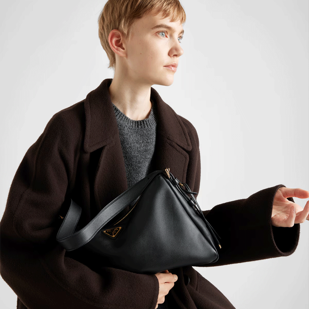 Prada Aimée large leather shoulder bag (10A Mirror Version)