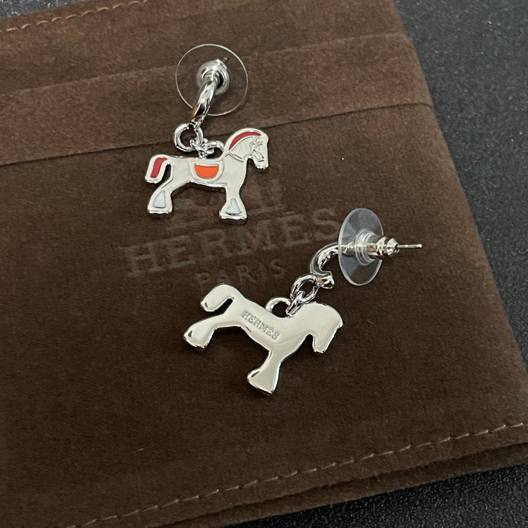 TOP HERMES Horse Earring-2 Colors